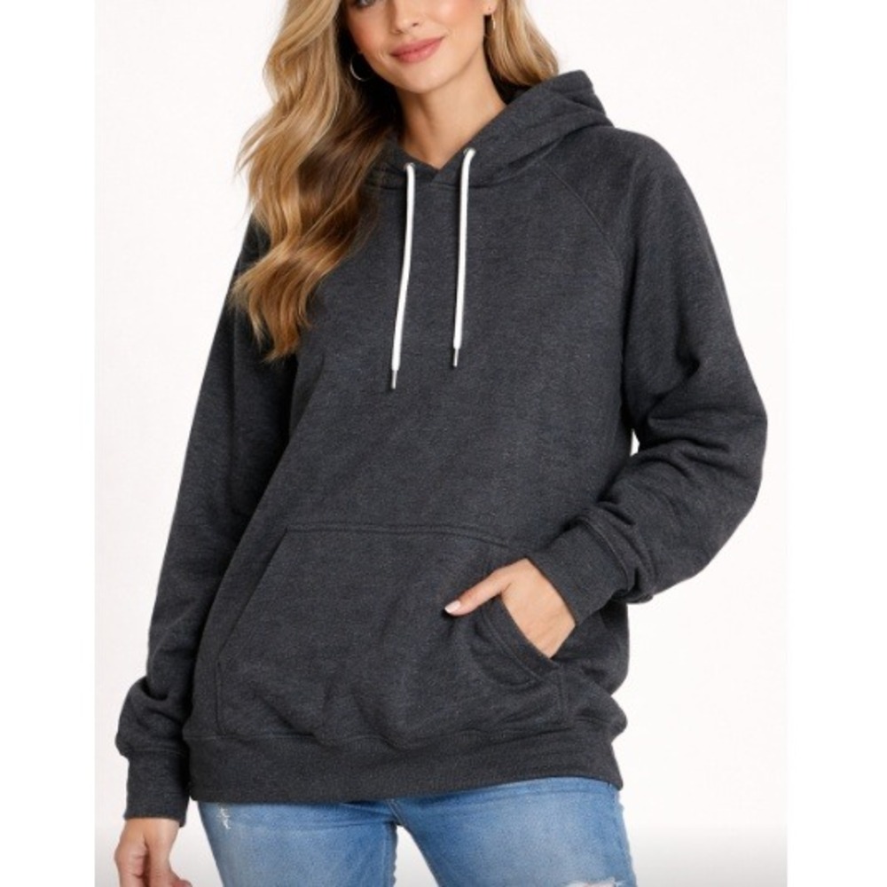 The Warmy Women's Charcoal Grey Fleece‎ Lined Pullover Hoodie Size XXL